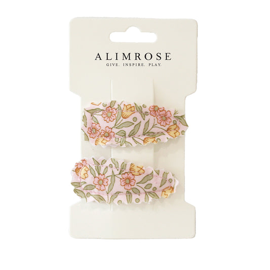 Hair Clip Set Blossom Lily Pink