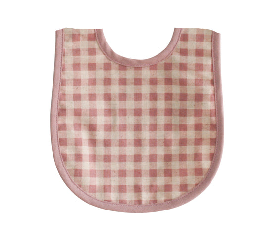 Bib Rose Check Linen