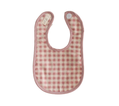 Bib Rose Check Linen