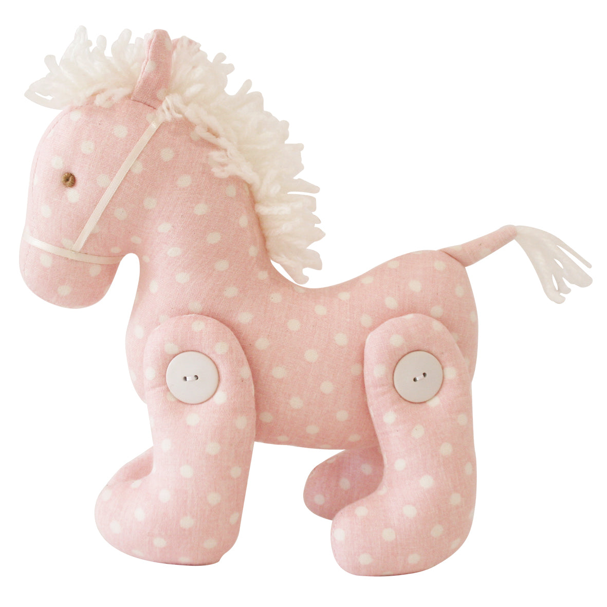Jointed Pony 22cm Pink White Spot