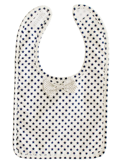 Bow Tie Bib White Navy Star