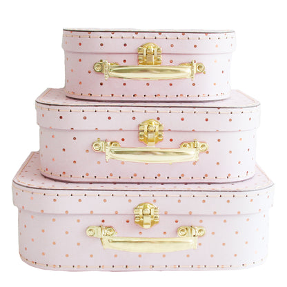 Kids Carry Case Set - Pink Gold Spot