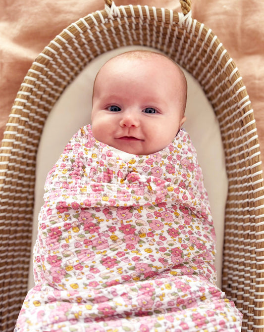 Muslin Swaddle Rose Garden