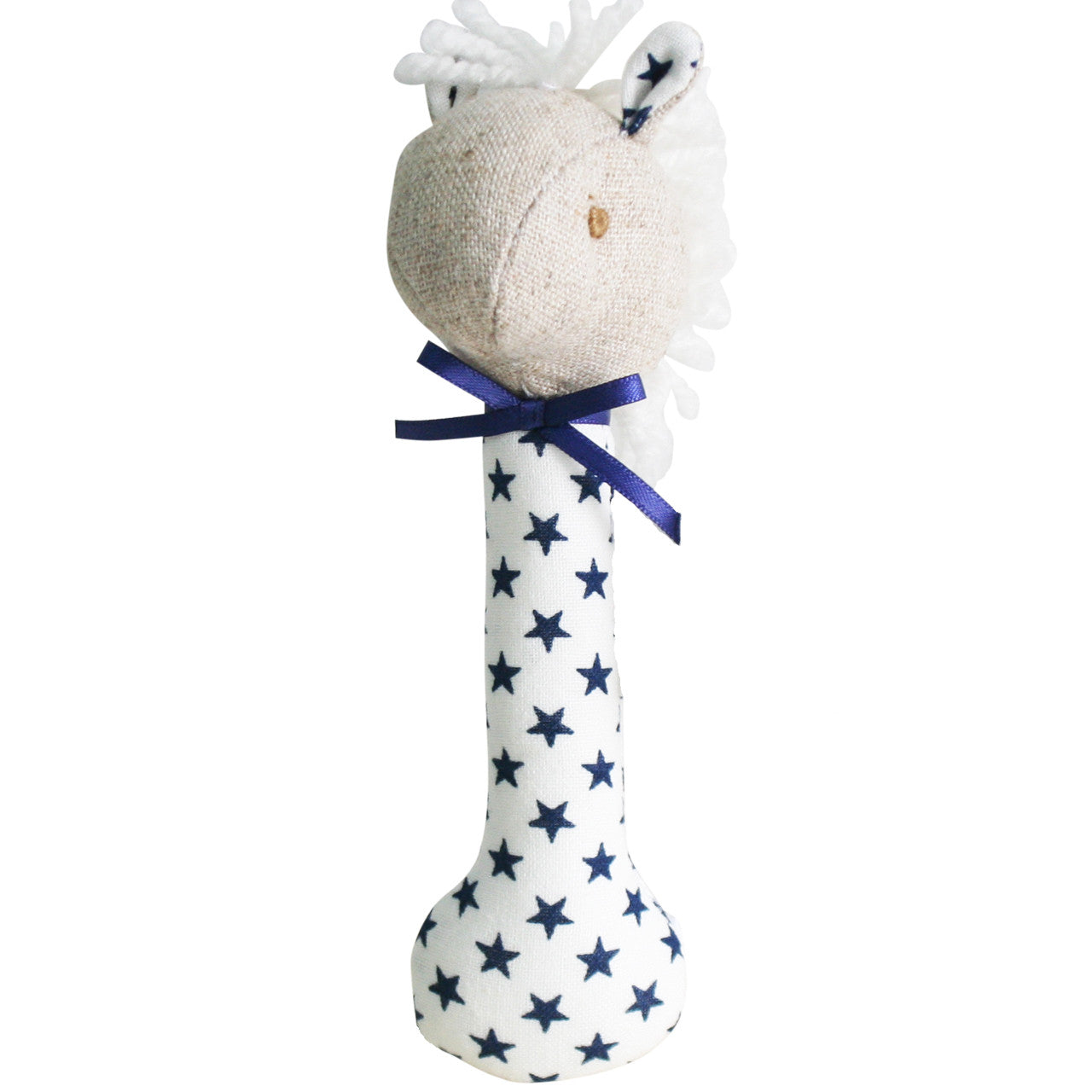 Horse Stick Rattle White Navy Star