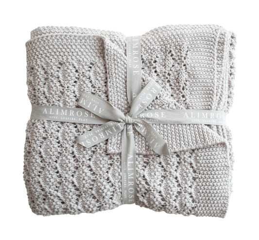 Organic Heritage Knit Baby Blanket - Cloud