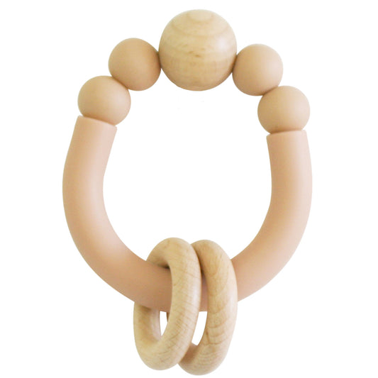 Remy Beechwood Slicone Teether - Apricot